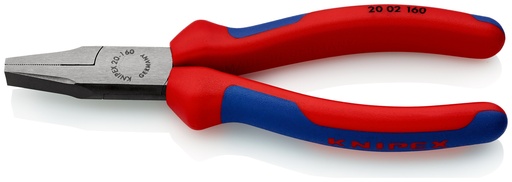[NS-KN2002160] KNIPEX 20 02 160 ALICATE DE BOCA PLANA CON MANGOS MULTICOMPONENTES NEGRO ATRAMENTADO 160 MM