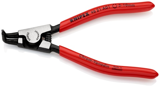 [NS-KN4621A01] KNIPEX 46 21 A01 ALICATE PARA ARANDELAS PARA ARANDELAS EXTERIORES DE EJES RECUBIERTOS DE PLÁSTICO NEGRO ATRAMENTADO 125 MM