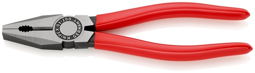 [NS-KN0301200EAN] KNIPEX 03 01 200 EAN ALICATE UNIVERSAL RECUBIERTOS DE PLÁSTICO NEGRO ATRAMENTADO 200 MM