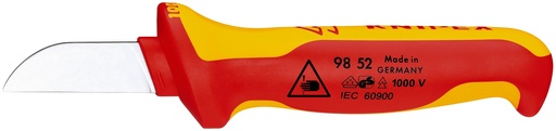 [NS-KN9852SB] KNIPEX 98 52 SB CUCHILLO PARA CABLE MANGO AISLANTE EN DOS COMPONENTES, SEGÚN NORMA VDE 190 MM