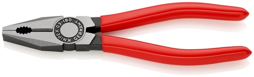 [NS-KN0301180EAN] KNIPEX 03 01 180 EAN ALICATE UNIVERSAL RECUBIERTOS DE PLÁSTICO NEGRO ATRAMENTADO 180 MM