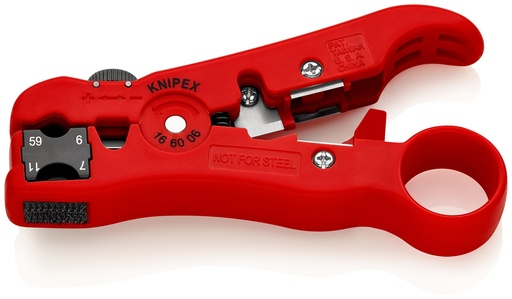 [NS-KN166006SB] KNIPEX 16 60 06 SB PELACABLES PARA CABLES COAXIALES Y CABLES DE DATOS  125 MM