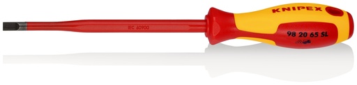 [NS-KN982065SL] KNIPEX 98 20 65 SL DESTORNILLADOR (SLIM) PARA TORNILLOS PLANOS MANGO AISLANTE EN DOS COMPONENTES, SEGÚN NORMA VDE BARNIZADOS 262 MM