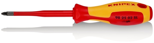 [NS-KN982502SL] KNIPEX 98 25 02 SL DESTORNILLADOR (SLIM) PARA TORNILLOS CRUCIFORMES POZIDRIV® MANGO AISLANTE EN DOS COMPONENTES, SEGÚN NORMA VDE BARNIZADOS 212 MM
