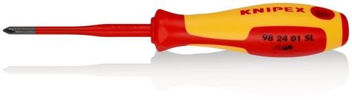 [NS-KN982401SL] KNIPEX 98 24 01 SL DESTORNILLADOR (SLIM) PARA TORNILLOS CRUCIFORMES PHILLIPS® MANGO AISLANTE EN DOS COMPONENTES, SEGÚN NORMA VDE BARNIZADOS 187 MM