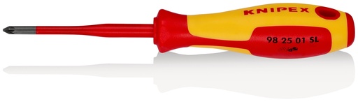 [NS-KN982501SL] KNIPEX 98 25 01 SL DESTORNILLADOR (SLIM) PARA TORNILLOS CRUCIFORMES POZIDRIV® MANGO AISLANTE EN DOS COMPONENTES, SEGÚN NORMA VDE BARNIZADOS 187 MM