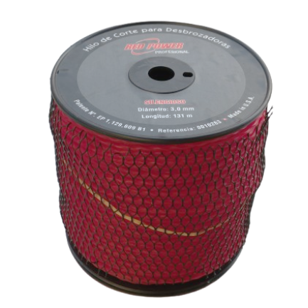 [TBL0010263] HILO DESBROZADORA NYLON  ROJO 3,0 mm x 131 m VORTEX