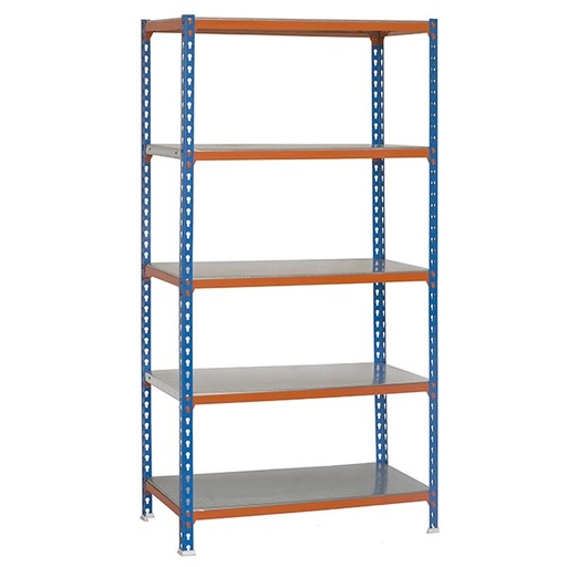 [8435104912737] ESTANTERIA SIMONCLICK PLUS 2000 x 1000 x 500 5 ESTANTES AZUL/NARANJA
