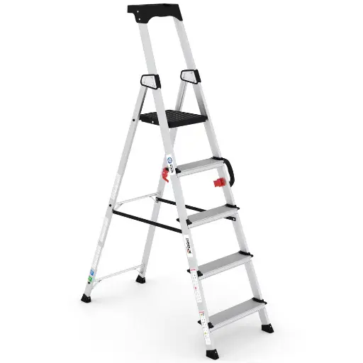[PER14H0241] ESCALERA TIJERA CON PLATAFORMA DELUXE 5 PELDAÑOS