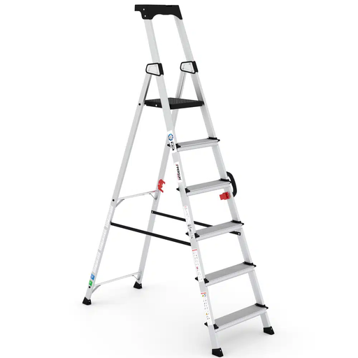 [PER14H0242] ESCALERA TIJERA CON PLATAFORMA DELUXE 6 PELDAÑOS