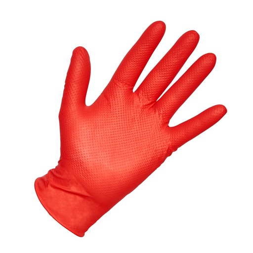 [MG15040M] CUBO 150 GUANTES DIAMANTADOS DIABLO NITRILO ROJO PREMIUM M