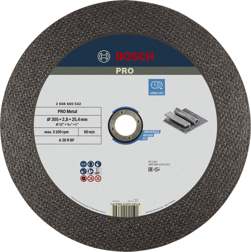 [NS-BO2608600542] DISCO DE CORTE ABRASIVO PRO Metal, 300 x 2,8 x 25,4 mm