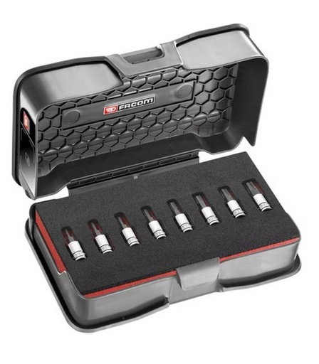 [FCRTM.J8MGRPPB] JUEGO 8 VASOS PUNTAS HEXAGONALES OGVGRIP 1/4"