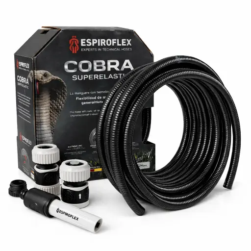[ES51001316001] ROLLO MANGUERA RIEGO PVC Y CONECTORES COBRA SUPERELASTIC 10 m
