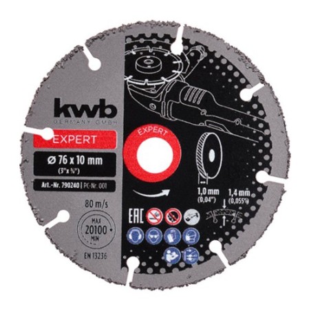 [EI49790240] DISCO DE CARBURO PARA MADERA Y CLAVOS 76X10X1